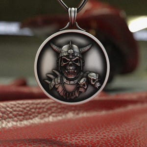 Viking Skull Pendant 925 Sterling Silver Necklace | Norse Warrior Horned Helmet Jewelry | Handcrafted Medieval Berserker Gift for Men