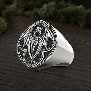 Dragon Religion Ring 925 Sterling Silver, Majestic Mythological Jewelry for Men and Women, Handmade Detailed Dragon Design