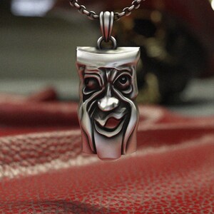 Comedy Mask Pendant 925 Sterling Silver | Theater Drama Necklace | Handcrafted Thespian Jewelry | Actor Gift | Comedy Tragedy Silver Theater