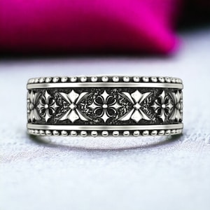Ring 708 925 Sterling Silver, Unique Modern Design for Men and Women, Handmade Detailed Jewelry, Perfect Statement Piece and Gift