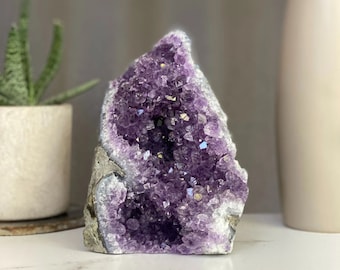 Natural Amethyst Cluster - Meditate and Manifest, Spiritual Healing, Crown Chakra, Geode, Unpolished Crystal - February Birthstone