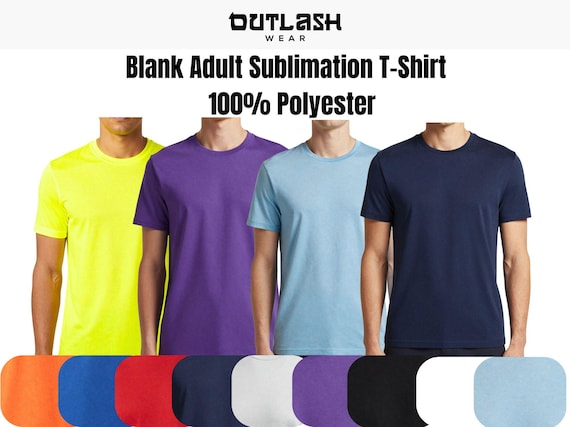 100% Polyester Sublimation T-Shirt, Wholesale Adult Unisex Blank Tee for Custom Printing, DIY, DTF & HTV, Outlash Wear