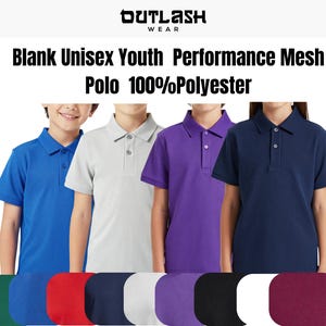 Polo de malla de alto rendimiento para jóvenes – Camiseta deportiva 100 % poliéster para venta al por mayor, sublimación, impresión personalizada y prendas DIY, Outlash Wear
