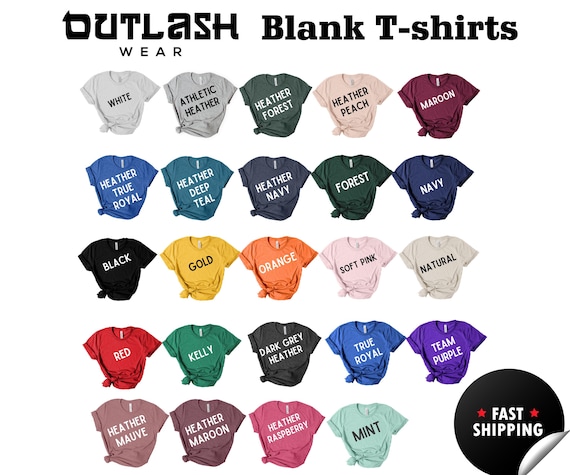 Unisex Blank T-shirts, Plain Adult's T-shirts, Wholesale Tees for Customization, Basic Crewneck T-shirts, Outlash Wear