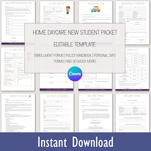 New Student Daycare Forms Package: 10+ Editable Templates for Your Business - Printable Bundle