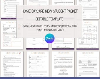 New Student Daycare Forms Package: 10+ Editable Templates for Your Business - Printable Bundle