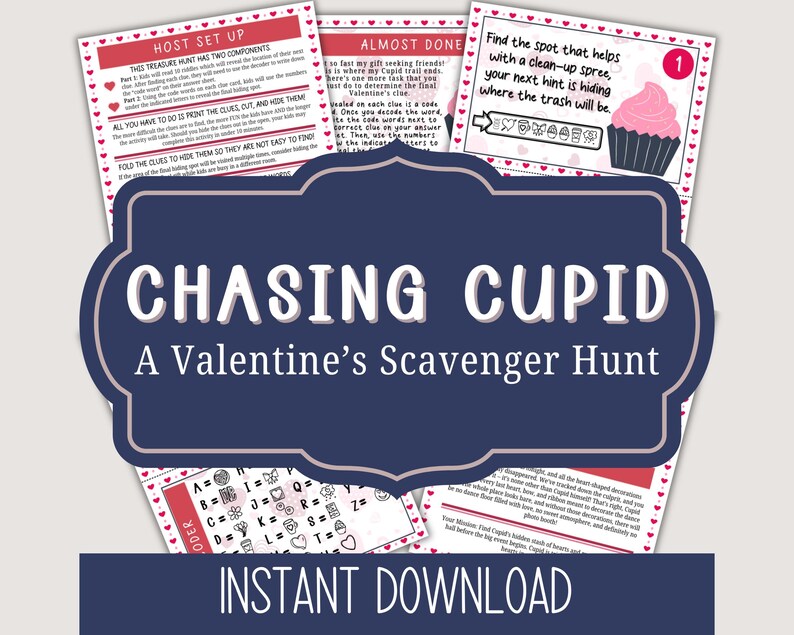 Valentine's Day Scavenger Hunt for Kids I Printable Indoor Game I Fun ...