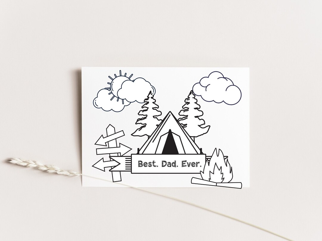 Father’s Day Printable Card І Coloring Card І Father’s Day Card І ...