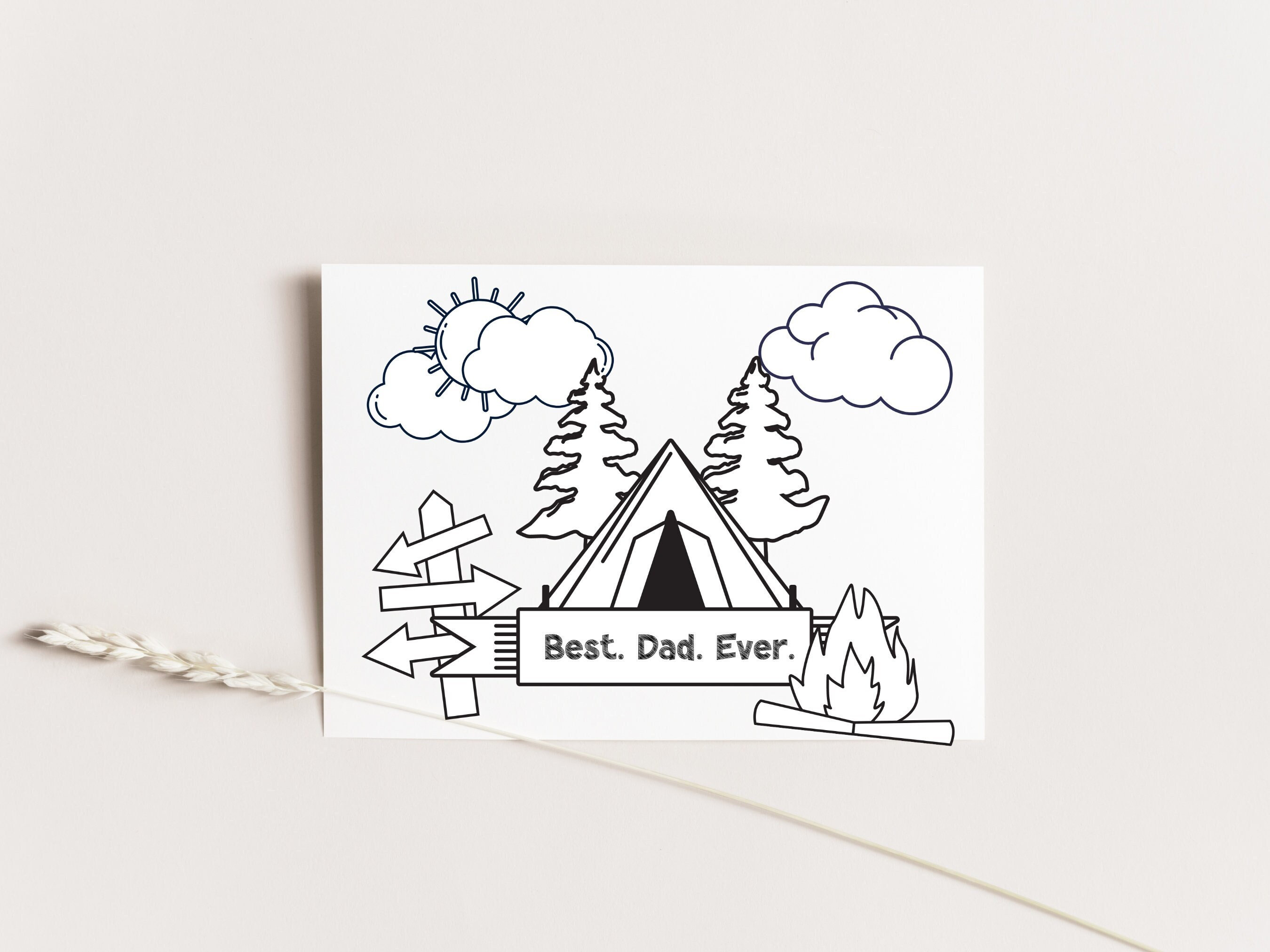 Father’s Day Printable Card І Coloring Card І Father’s Day Card І ...