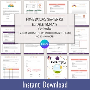 Ultimate Daycare Forms Package: 75+ Editable Templates for Your Business - Printable Bundle
