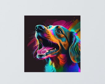 Dachshund Wall Print | Abstract Color Pop Dachshund Art Print | Dachshund Poster| Unique and Modern Dog Art