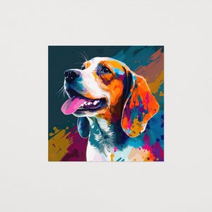 Beagle Wall Print | Abstract Color Pop Beagle Art Print | Beagle Poster | Unique and Modern Dog Art