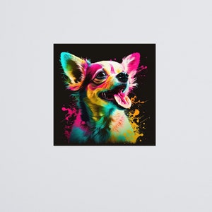 Chihuahua Wall Print | Abstract Color Pop Chihuahua Art Print | Chihuahua Poster | Unique and Modern Dog Art