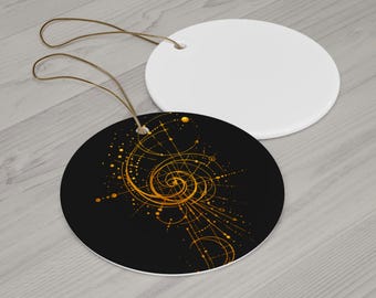 Fibonacci Ornament, Golden Ratio Spiral Christmas Ornament, Sacred Geometry Math Gift, Math Teacher Xmas Gift, Geek Tree Decor
