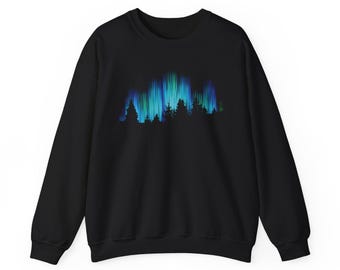 Aurora Borealis Sweatshirt, Northern Lights Jumper, Nature Lover Gift, Astronomy Clothing, Universe Pullover, Galaxy Top
