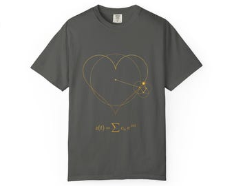 Fourier Series Heart Shirt, Math Valentine Tee, Engineer Gift, Garment Dyed Cotton