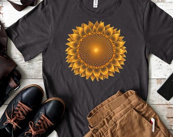 Fibonacci Sunflower Inspired Shirt, Golden Ratio Spiral Math Tee, Math Teacher Gift, Botanical Science T-Shirt