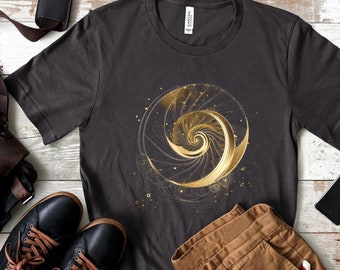 Fibonacci T-Shirt: Golden Ratio Celestial Tee, Modern Art