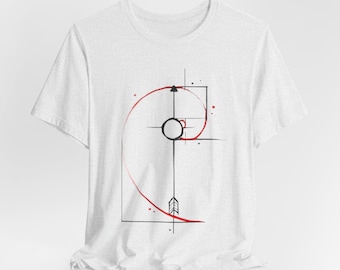 Geometric Arrow Fibonacci Unisex Tee, Math Geek T-Shirt, Science Graphic Shirt, Cool Math Teacher Gift, Science Lover Shirt, Math Student