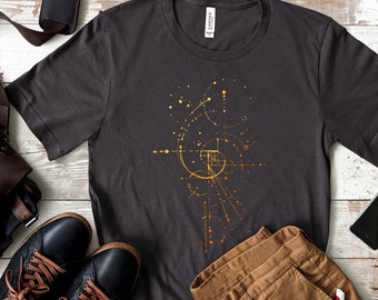 Fibonacci t-shirt | celestial tee | golden circles shirt | spiritual tshirt for woman for man