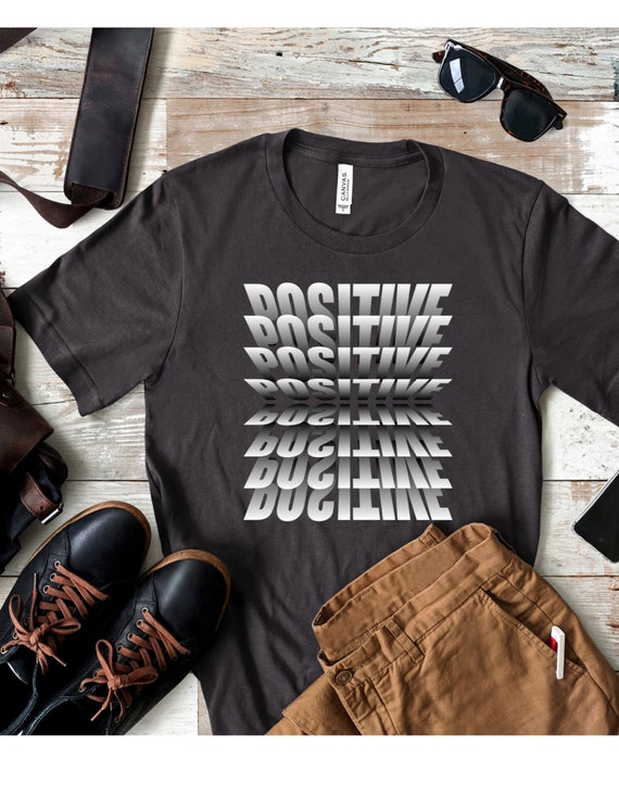 Positive Word T-Shirt: 3D Typography Graphic Tee