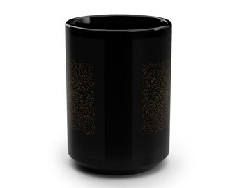 Ulam Spiral Prime Number Mug, Gold Dots on Black Ceramic, Math Teacher Gift (15oz)