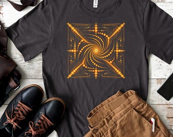Ulam Spiral Inspired Golden Vortex Shirt, Prime Number Math Tee, Math Teacher Gift, Geek Number Theory T-Shirt