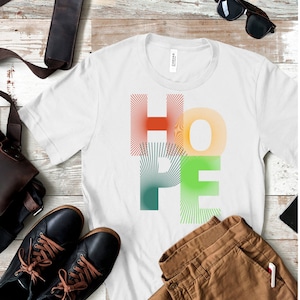 Colorful HOPE T-Shirt | letters | lines | modern art | hope for everybody