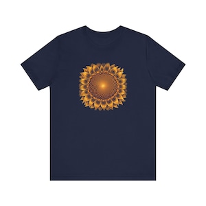 Fibonacci-Sonnenblumen-Shirt, T-Shirt mit Goldenem Schnitt-Spirale, Geschenk für Mathematiklehrer, Botanik-T-Shirt