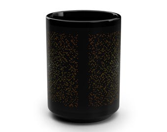 Ulam Spiral Prime Number Mug, Gold Dots on Black Ceramic, Math Teacher Gift (15oz)