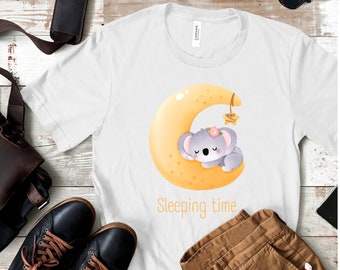 Sleeping Koala T-Shirt: Unisex Cotton Tee