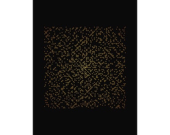 Ulam Spiral Prime Number Art Print, Gold on Black Math Poster (18x24 in)