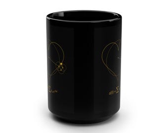 Fourier Series Heart Mug, Epicycles Math Valentine Gift, 15oz Ceramic Cup