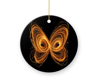 Butterfly Effect Lorenz Inspired Ornament, Chaos Theory Christmas Ornament, Physics Gift, Science Teacher Xmas Gift, Geek Tree Decor