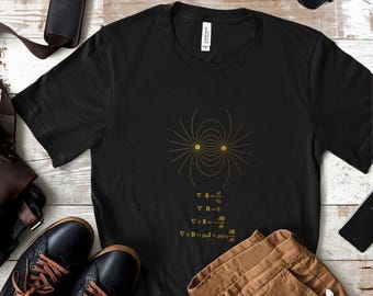 Maxwell's Equations Shirt, Electromagnetism Field Lines Tee, Minimalist Physics Shirt, Physics Teacher Gift, Electrical Engineer Gift