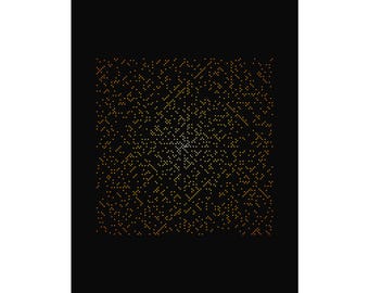 Ulam Spiral Prime Number Art Print, Gold on Black Math Poster (18x24 in)