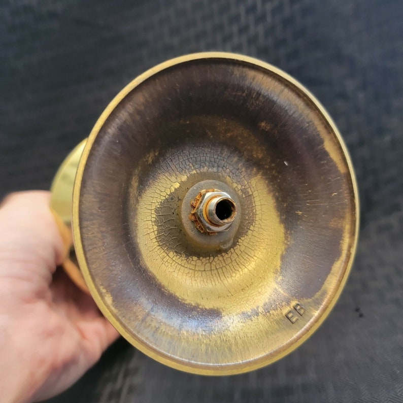 Heavy Brass Candlesticks With Drip Tray 8 1/4