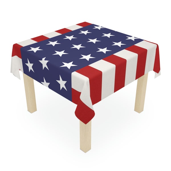 Stars and Stripes USA American Flag July 4th Tablecloth