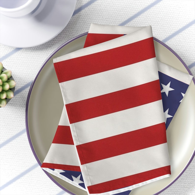 USA American Flag Stars and Stripes July 4th Napkins Etsy