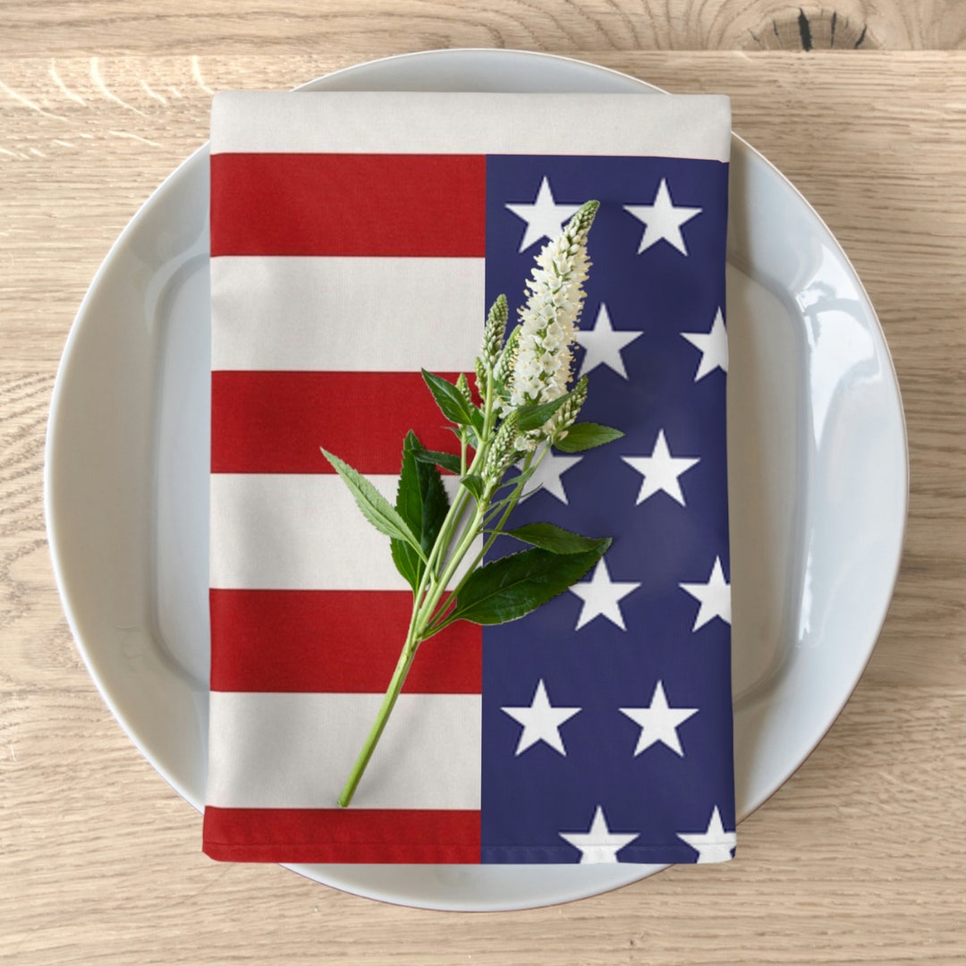 USA American Flag Stars and Stripes July 4th Napkins Etsy