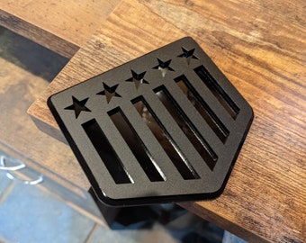 Par de insignias para guardabarros: estrellas y rayas, compatible con Bronco® Big Bend® 2021+, negro mate sobre negro