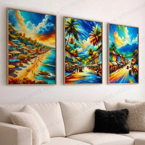 Jamaica Poster Prints - Set of 3 Posters | Vintage Wall Art Decor | Travel Poster | Caribbean Wall Hanging | Artwork Gift | Living Room Art