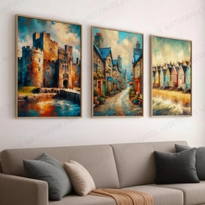 North Wales Poster Prints - Set of 3 Posters | Wall Art Decor | Travel Poster | Conwy Bedroom Print | Artwork Gift | Living Room Gifts
