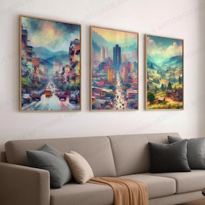 Colombia Poster Prints - Set of 3 Posters | Vintage Wall Art Decor | Travel Poster | Medellin Wall Hanging | Artwork Gift | Living Room