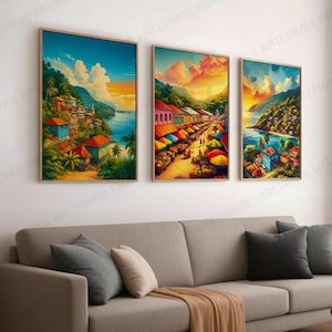Trinidad and Tobago Poster Prints - Set of 3 Posters | Wall Art Decor | Travel Poster | Caribbean | Artwork Gift | Living Room Gifts