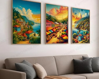 Trinidad and Tobago Poster Prints - Set of 3 Posters | Wall Art Decor | Travel Poster | Caribbean | Artwork Gift | Living Room Gifts