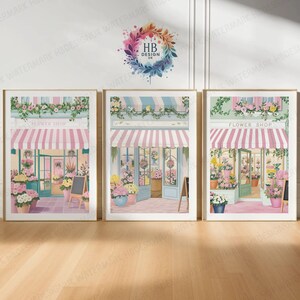 Flower Shop Prints - Set of 3 | Flower Wall Art Posters | Flowers Decor Print | Florist Gift | Floral Definition | Flower Market Gifts