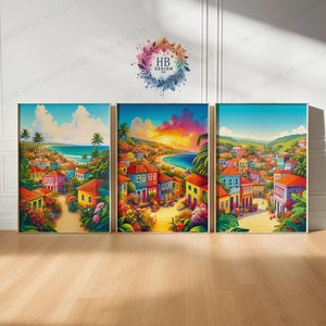 Brazil Travel Poster Prints - Set of 3 Posters | Wall Art Decor | Travel Poster | Brazilian Illustration | Artwork Gift | Living Room Gifts