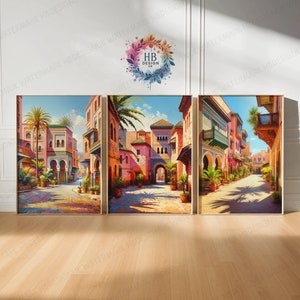 Morocco Travel Poster Prints - Set of 3 Posters | Wall Art Decor | Travel Poster | Marrakesh Illustration | Artwork Gift | Living Room Gifts