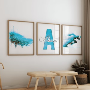 Athletics Print Set - 3 Custom Track and Field Posters | Personalised Watercolour Art Painting | Decor | Sports Gifts | Poster Gift Artwork